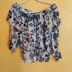 Parker off the shoulder floral blouse